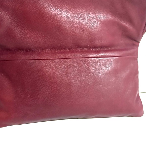 Hobo Elegant Burgundy Leather Clutch with Tassel - Picture 6 of 9